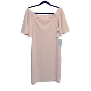 Eliza J Blush Pink Flutter Sleeve Mini Dress Women's size 10 NWT